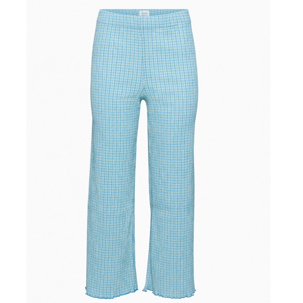 Aritzia Wilfred Verona Seersucker Gingham Pull-On Pants Hayward Psl Sg Gr/Buoy